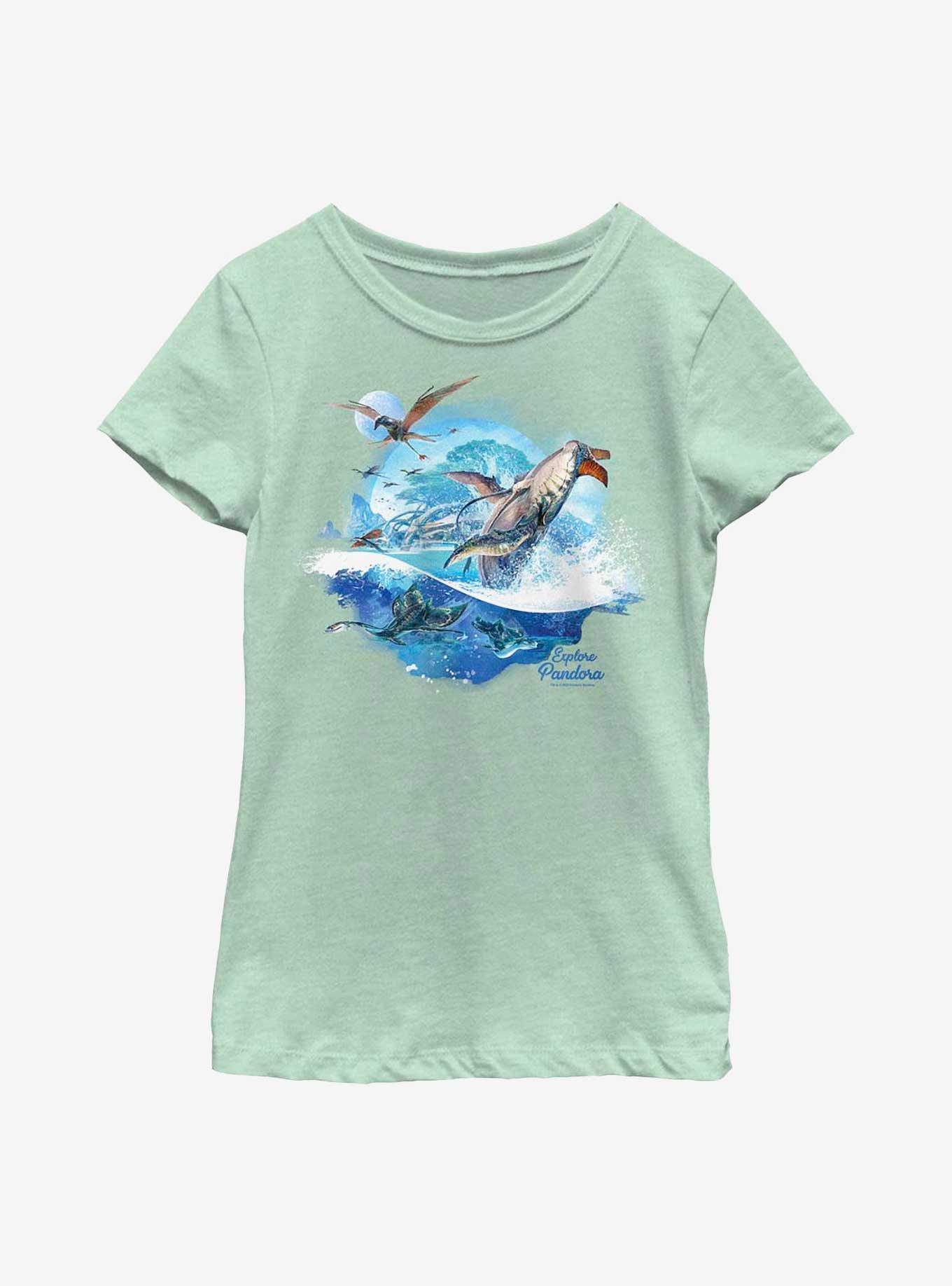Avatar: The Way Of The Water Explore Pandora Youth Girls T-Shirt, MINT, hi-res