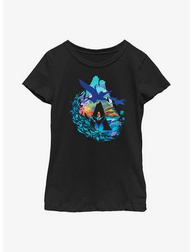 Avatar: The Way Of The Water Scenic Flyby Logo Youth Girls T-Shirt, , hi-res