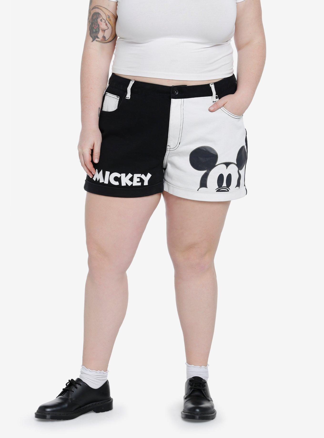 Disney Mickey Mouse Color Block Mom Shorts Plus Size, , hi-res