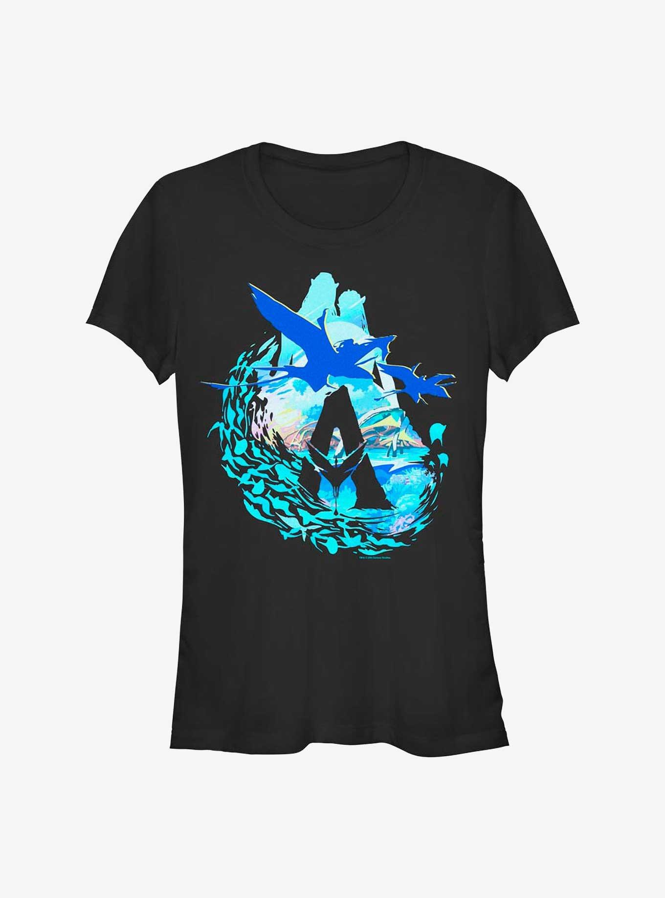 Avatar: The Way of Water Scenic Flyby Girls T-Shirt, BLACK, hi-res