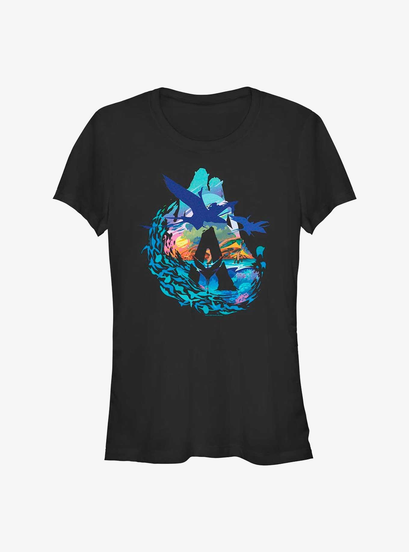 Avatar: The Way of Water Scenic Flyby Girls T-Shirt, BLACK, hi-res