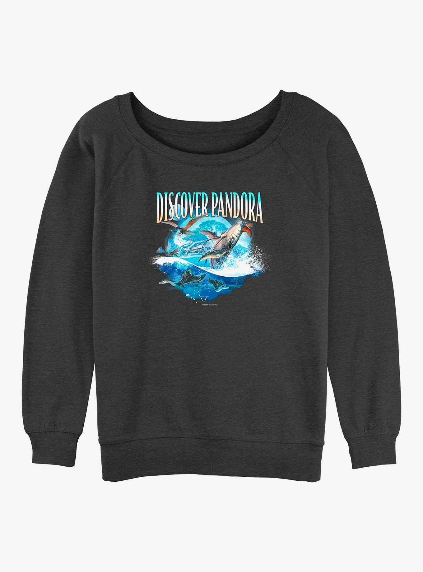 Avatar: The Way of Water Discover Pandora Girls Slouchy Sweatshirt, CHAR HTR, hi-res