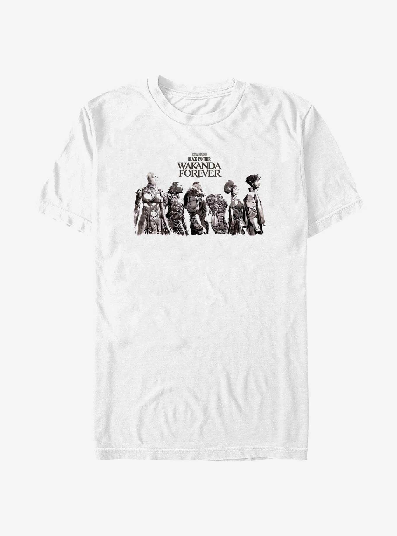 Marvel Black Panther: Wakanda Forever Character Lineup T-Shirt, WHITE, hi-res