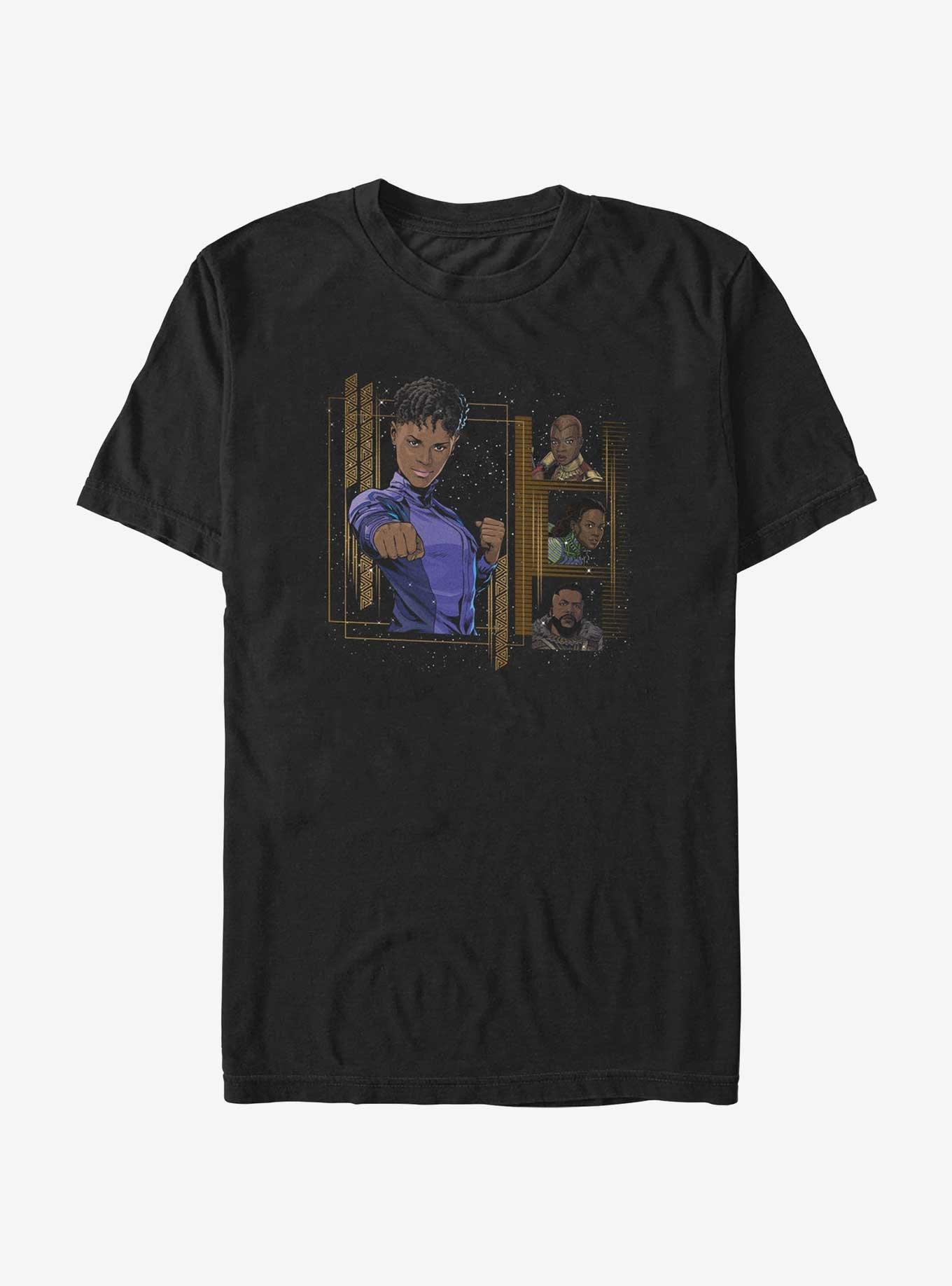 Marvel Black Panther: Wakanda Forever Character Panels T-Shirt, BLACK, hi-res