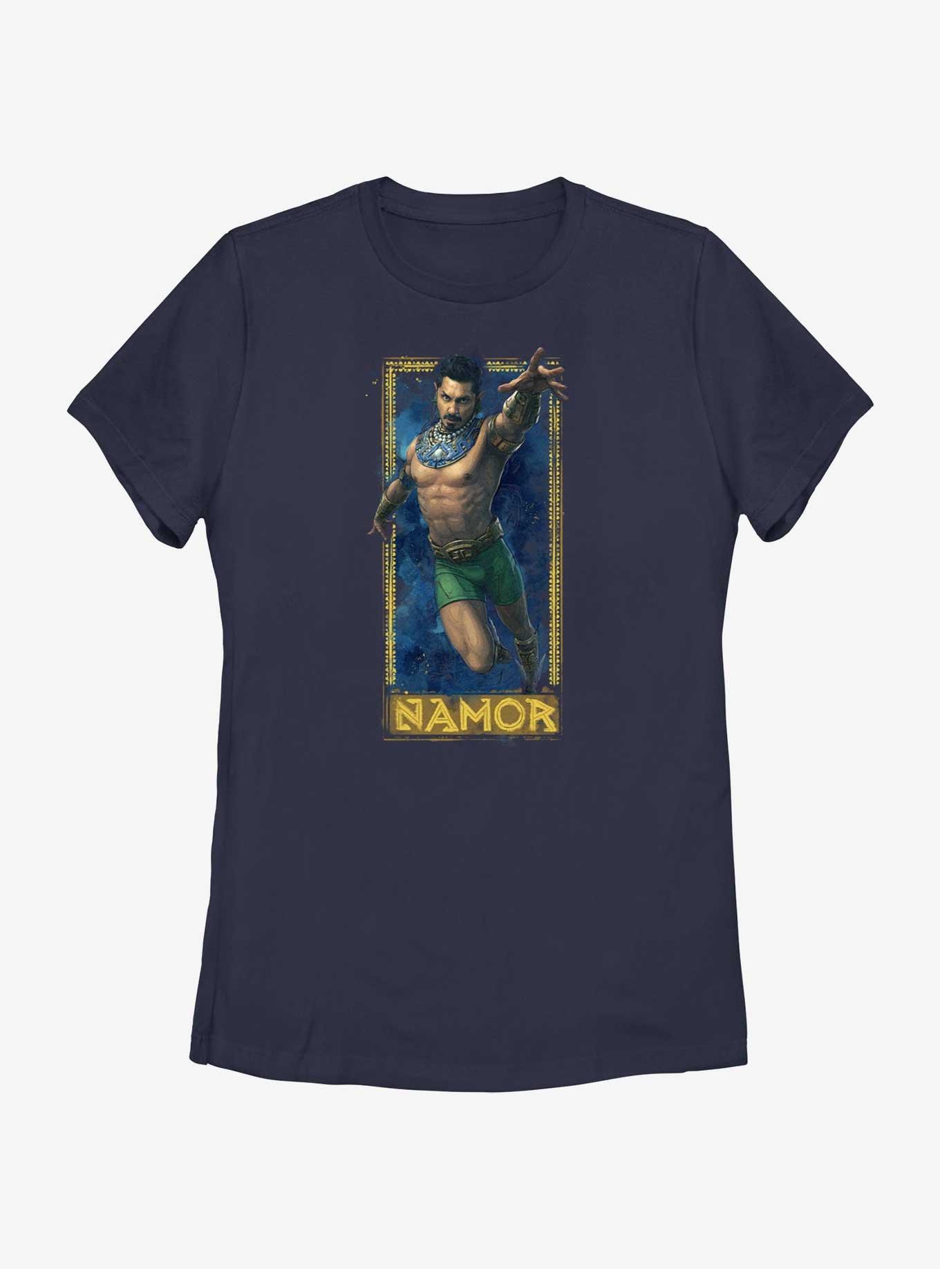 Marvel Black Panther: Wakanda Forever Namor Submariner Badge Womens T-Shirt, NAVY, hi-res