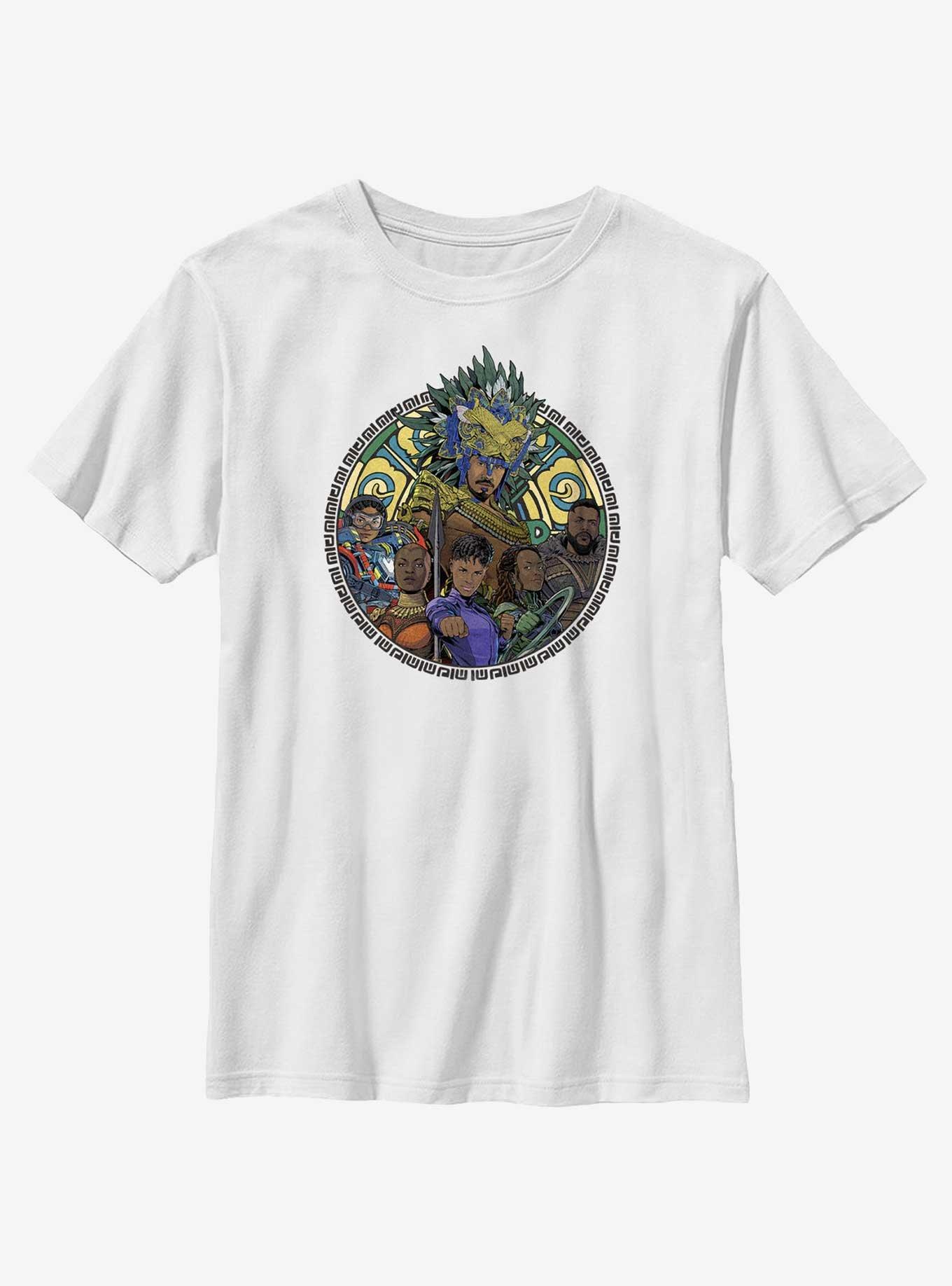 Marvel Black Panther: Wakanda Forever Hero Circle Youth T-Shirt, WHITE, hi-res