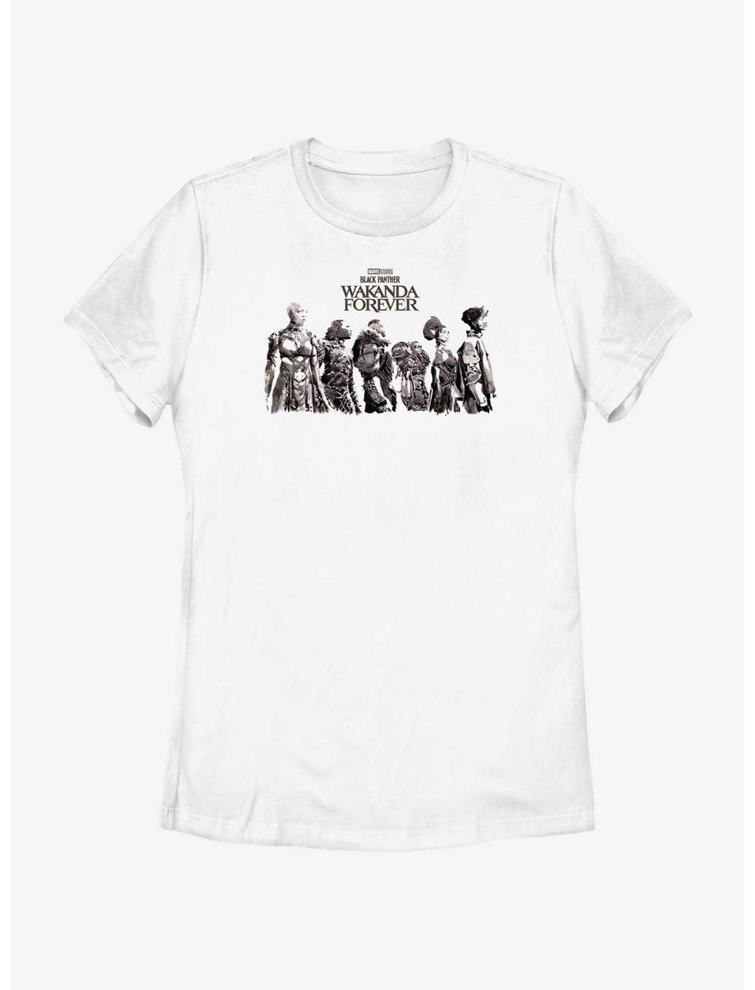 Marvel Black Panther: Wakanda Forever Character Lineup Womens T-Shirt, WHITE, hi-res