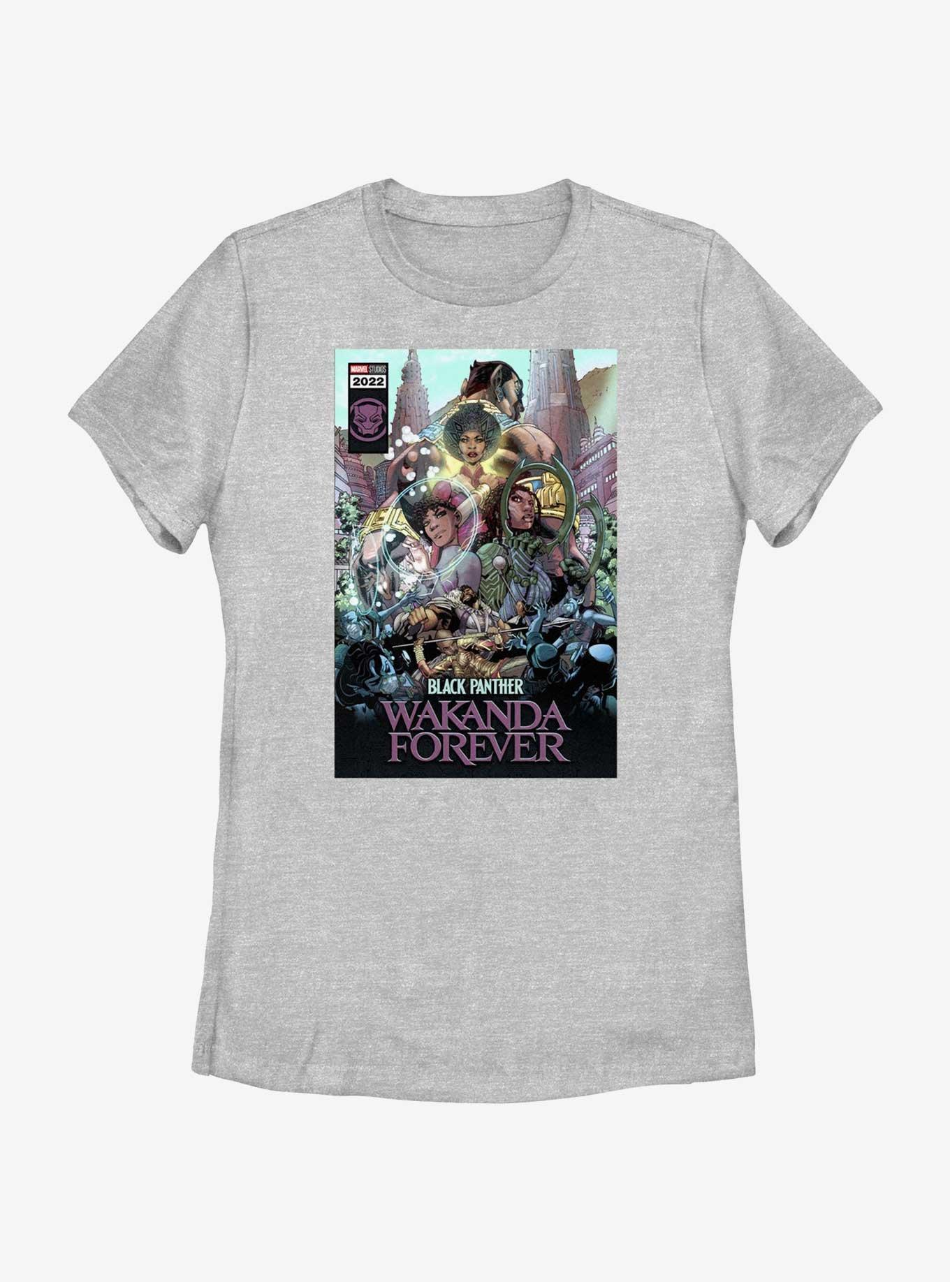 Marvel Black Panther: Wakanda Forever Comic Cover Womens T-Shirt, ATH HTR, hi-res