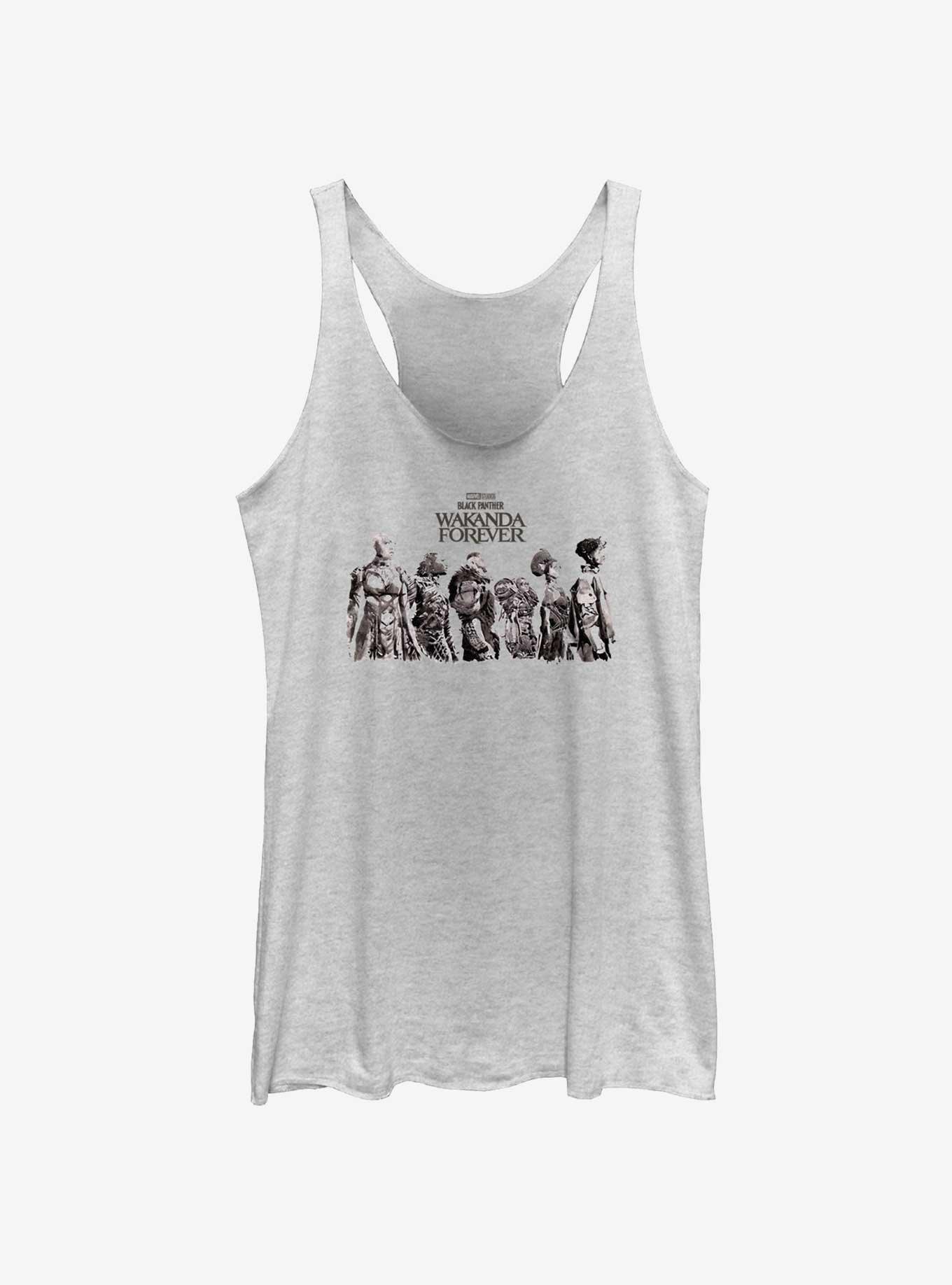 Marvel Black Panther: Wakanda Forever Character Lineup Womens Tank Top, WHITE HTR, hi-res