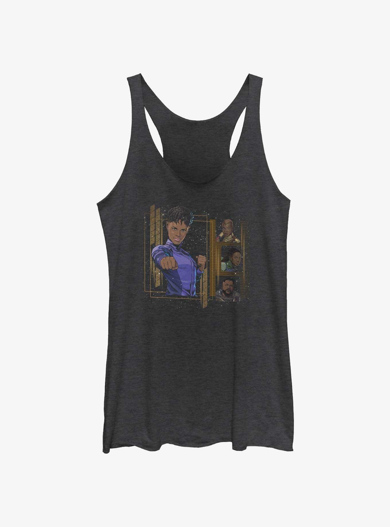 Marvel Black Panther: Wakanda Forever Character Panels Womens Tank Top, BLK HTR, hi-res