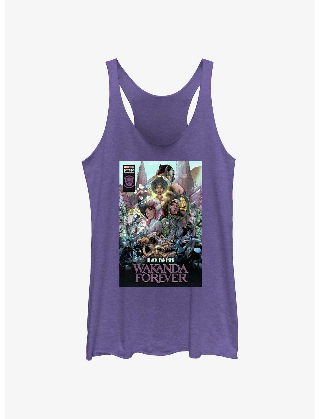 Marvel Black Panther: Wakanda Forever Comic Cover Womens Tank Top, PUR HTR, hi-res