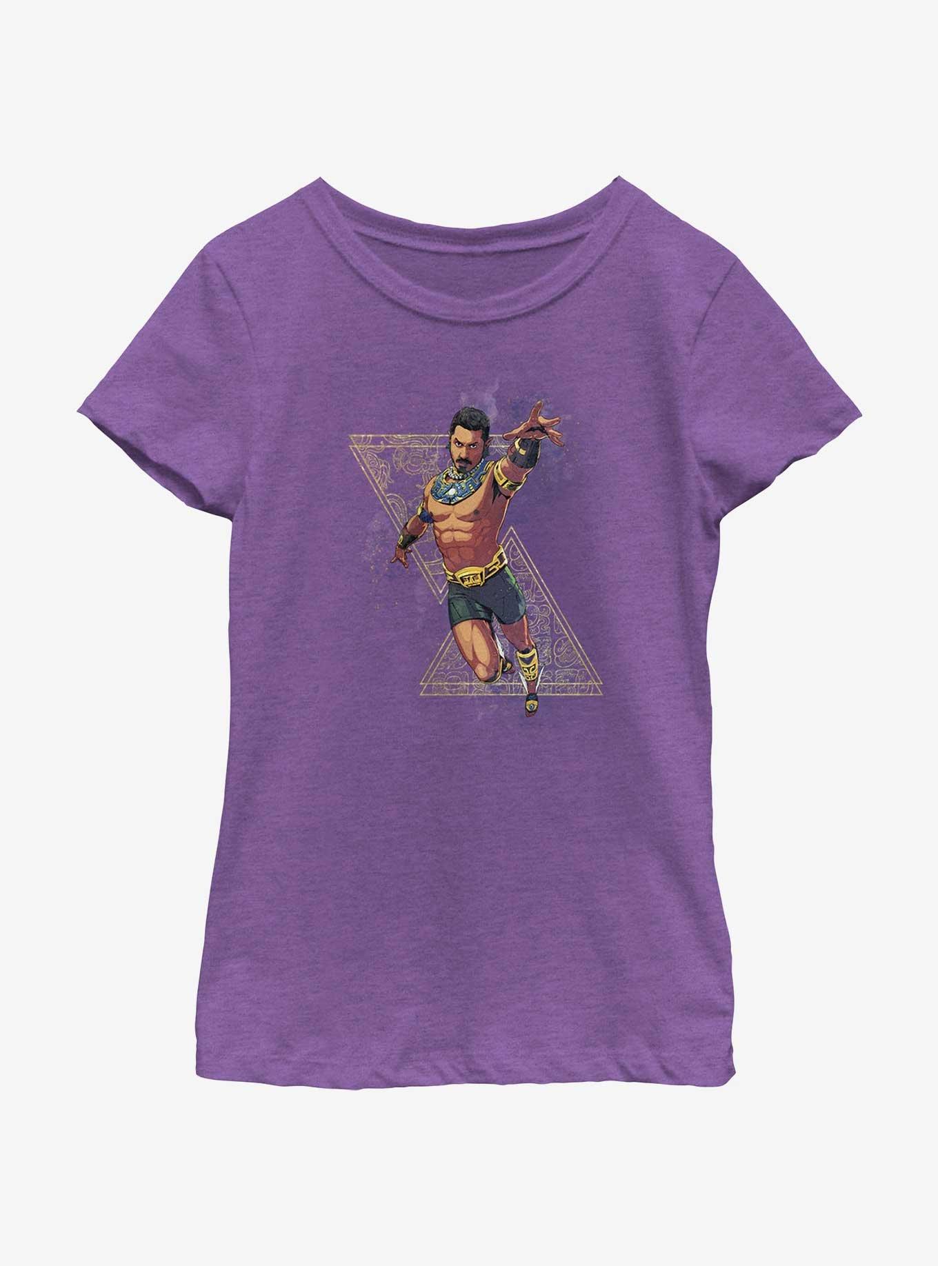 Marvel Black Panther: Wakanda Forever Namor Symbol Youth Girls T-Shirt, PURPLE BERRY, hi-res