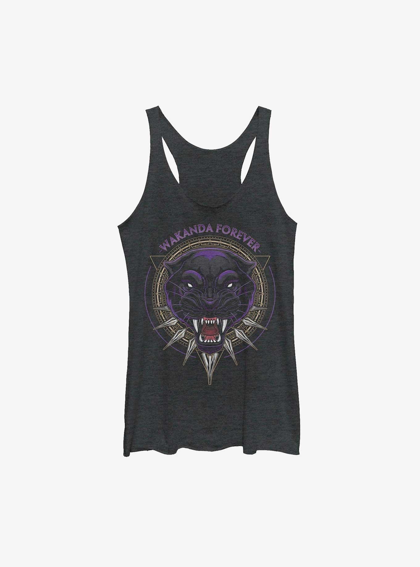 Marvel Black Panther: Wakanda Forever Growling Panther Girls Tank, BLK HTR, hi-res