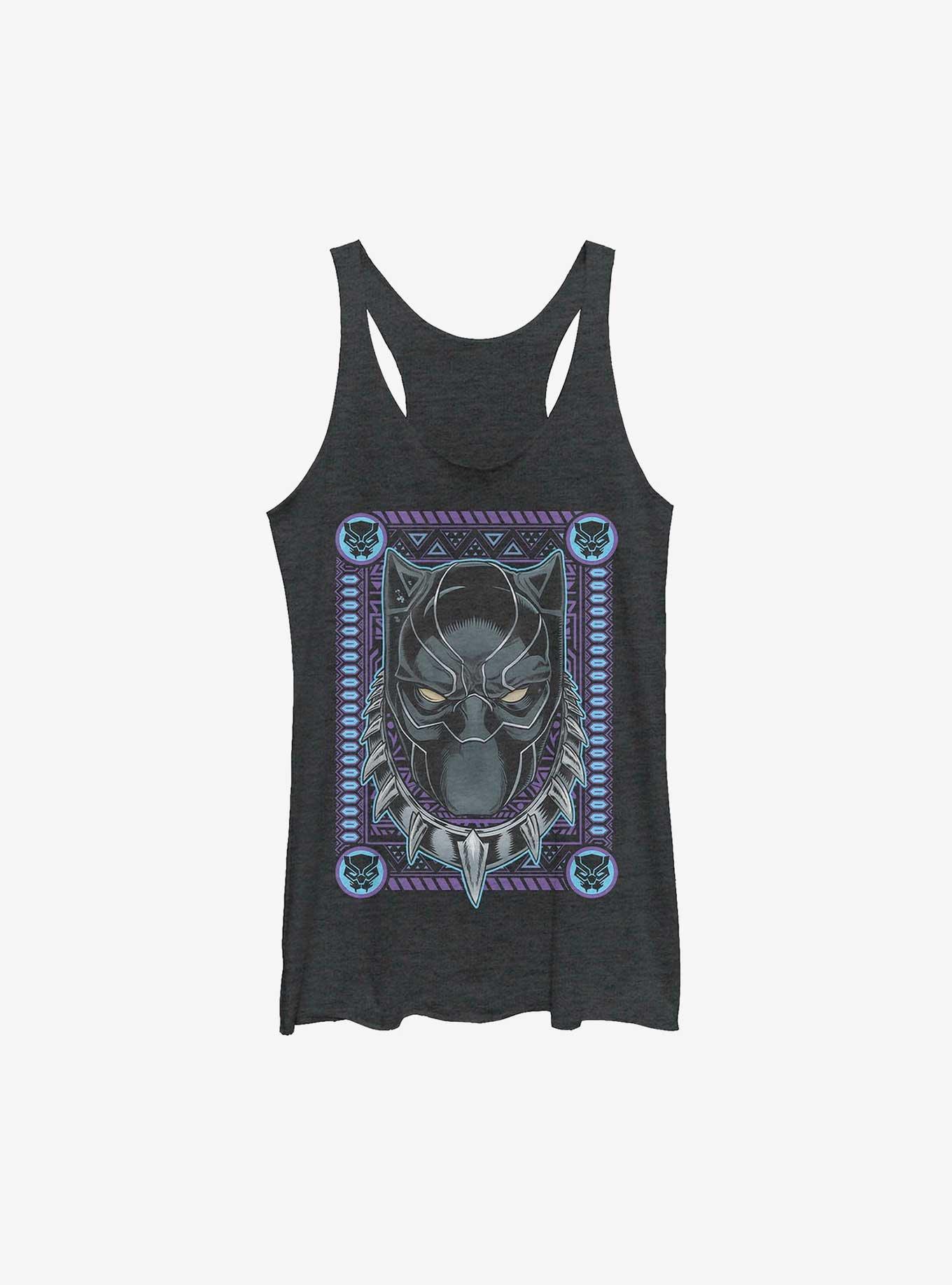 Marvel Black Panther Masked Panther Card Girls Tank, BLK HTR, hi-res