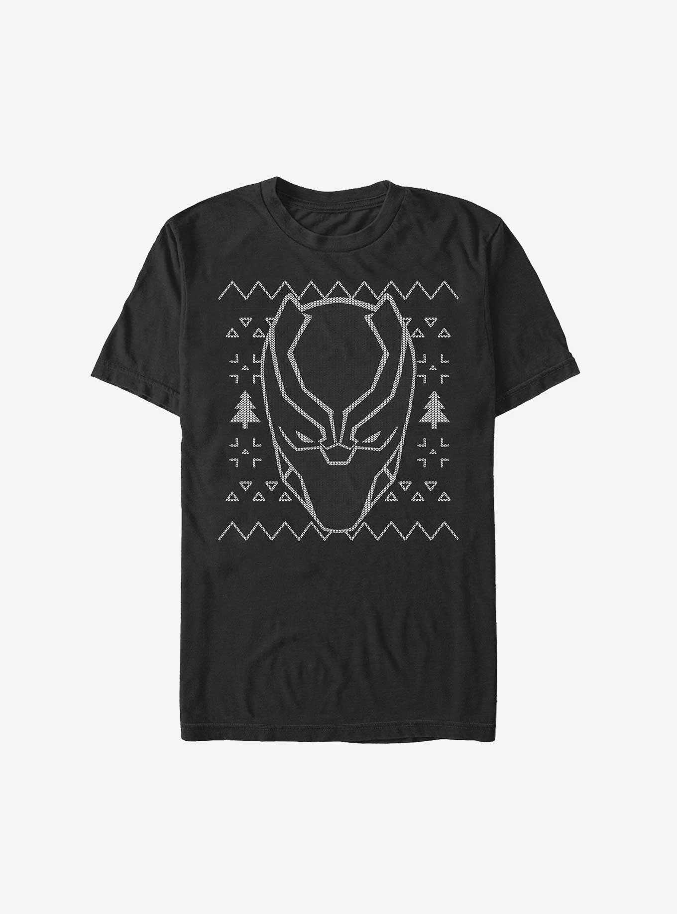 Marvel Black Panther Mask Ugly Christmas T-Shirt, , hi-res