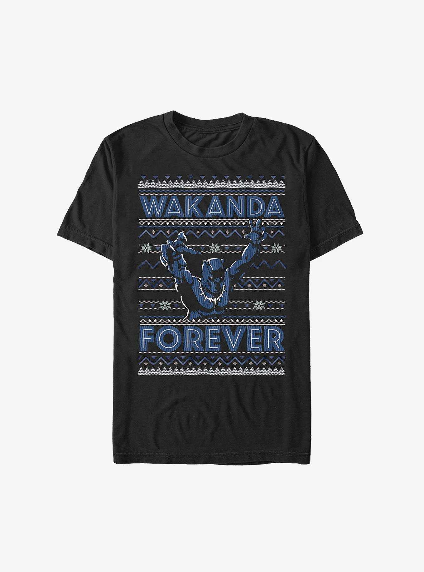 Marvel Black Panther Wakanda Forever Ugly Christmas T-Shirt, , hi-res