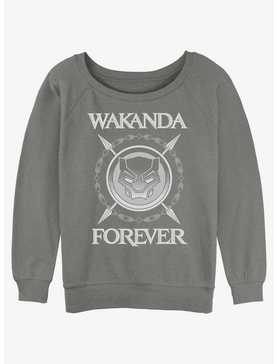 Marvel Black Panther Wakanda Forever Crossed Spears Girls Slouchy Sweatshirt, , hi-res