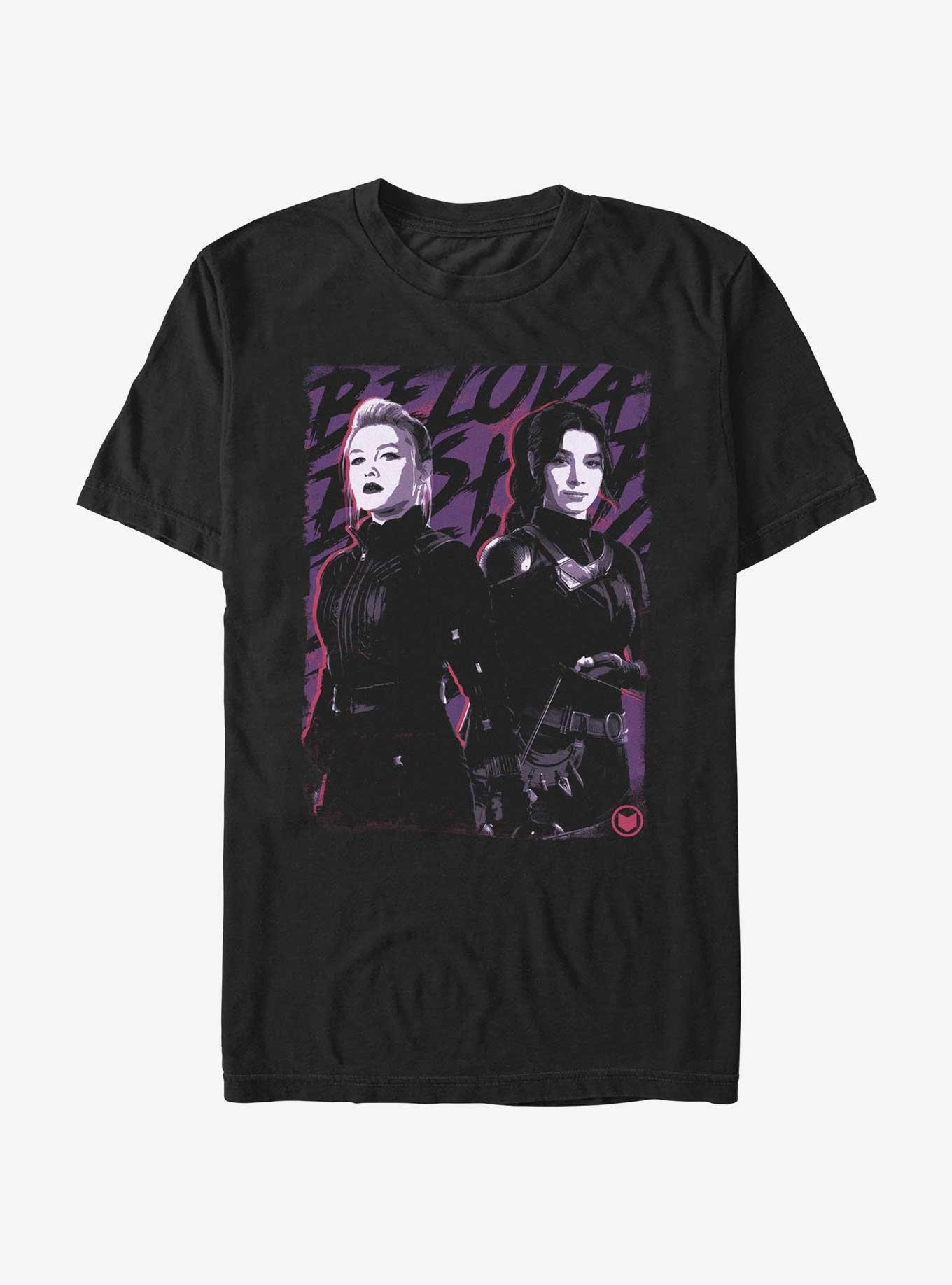 Marvel Hawkeye Fighting Chance Yelena and Kate T-Shirt, BLACK, hi-res