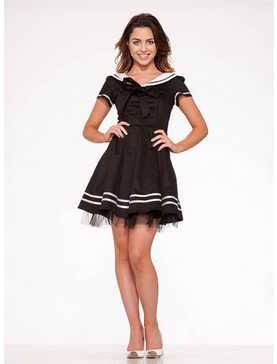 Black Sailor Mini Dress, , hi-res
