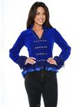 Blue Velvet Tailed Jacket, BLUE, hi-res
