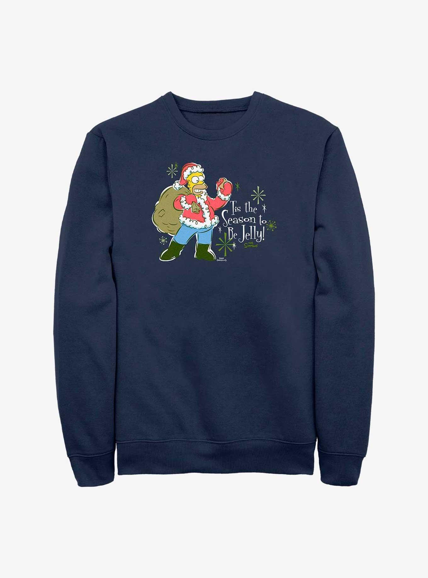 The Simpsons Santa Homer Jelly Season Sweatshirt, NAVY, hi-res