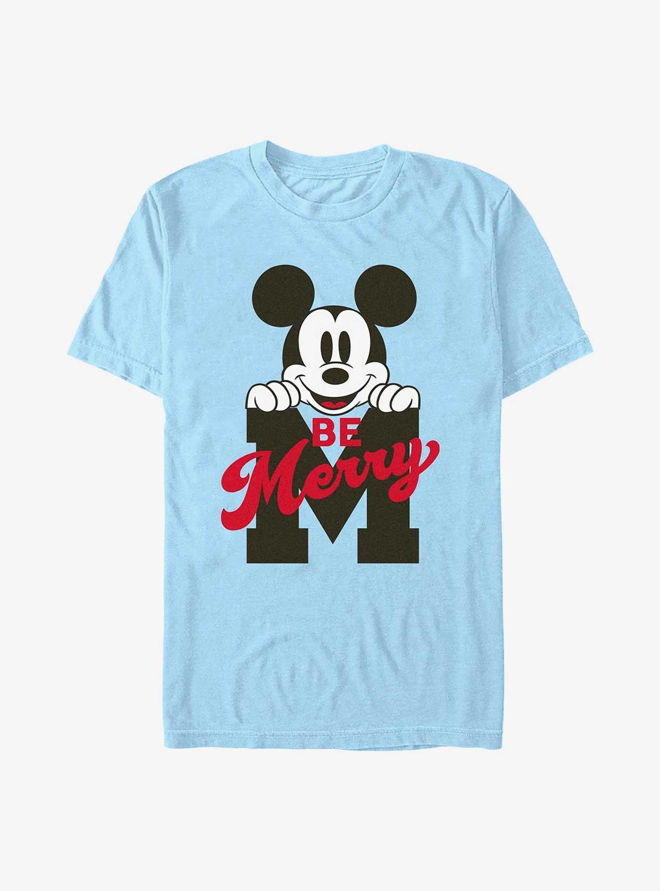 Disney Mickey Mouse Be Merry T-Shirt, LT BLUE, hi-res