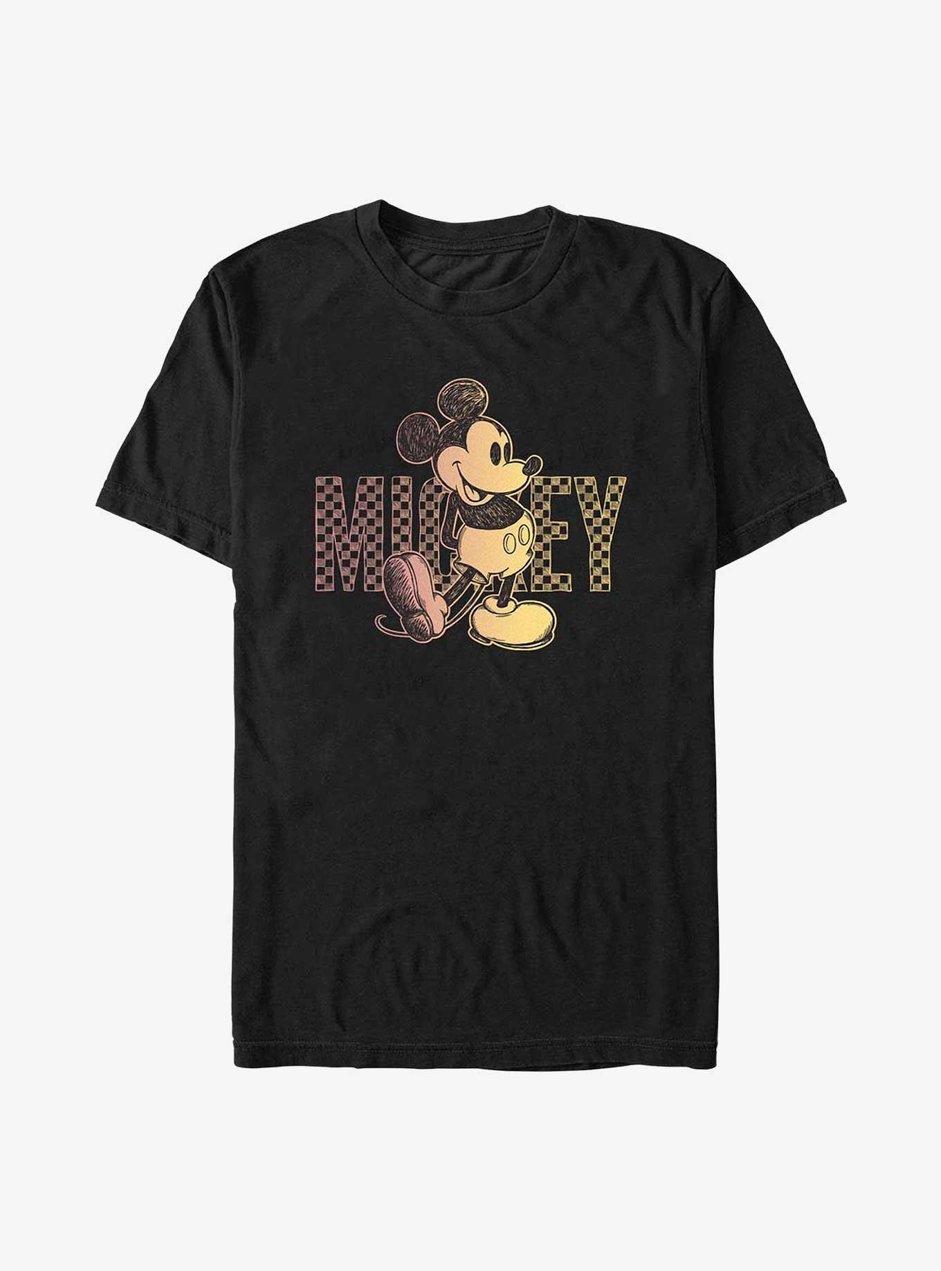 Disney Mickey Mouse Checkered Mouse T-Shirt, BLACK, hi-res