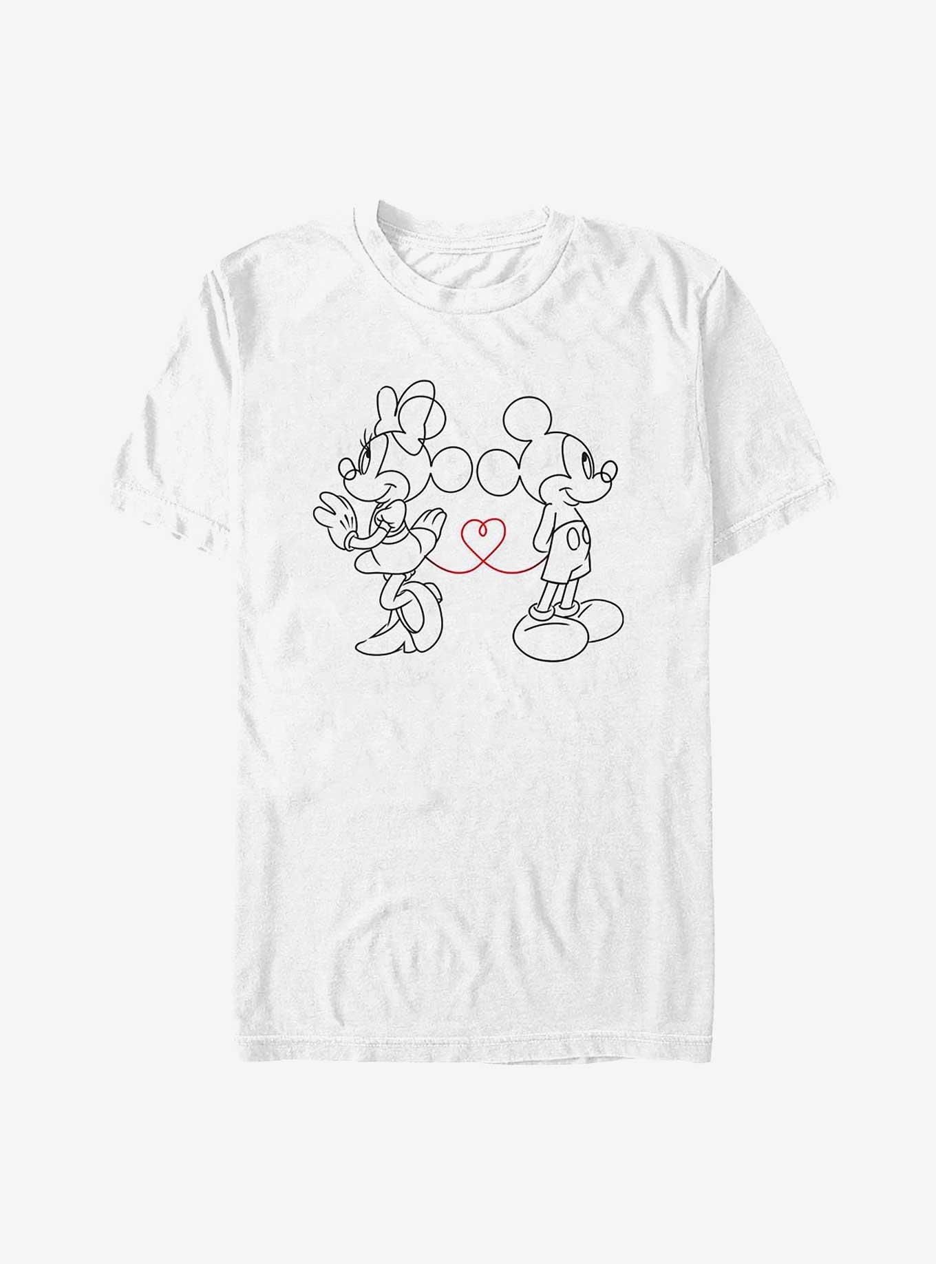 Disney Mickey Mouse & Minnie Mouse Heart Tails T-Shirt, WHITE, hi-res
