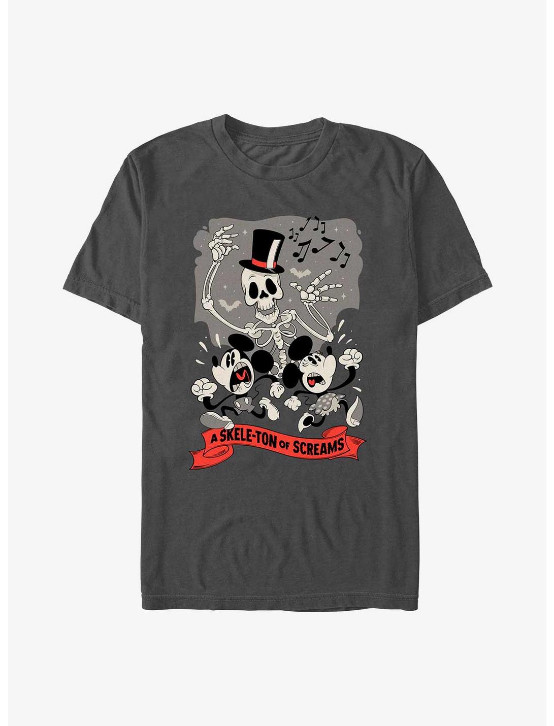 Disney Mickey Mouse & Minnie Mouse A Skele-Ton Of Screams T-Shirt, CHARCOAL, hi-res
