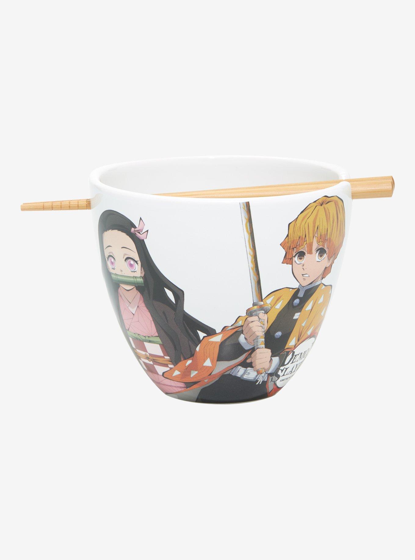 Demon Slayer Kimetsu No Yaiba Group Ramen Bowl With Chopsticks Hot Topic 