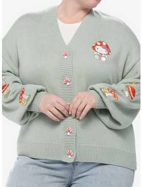 Hello Kitty Mushroom Embroidered Girls Skimmer Cardigan Plus Size, , hi-res