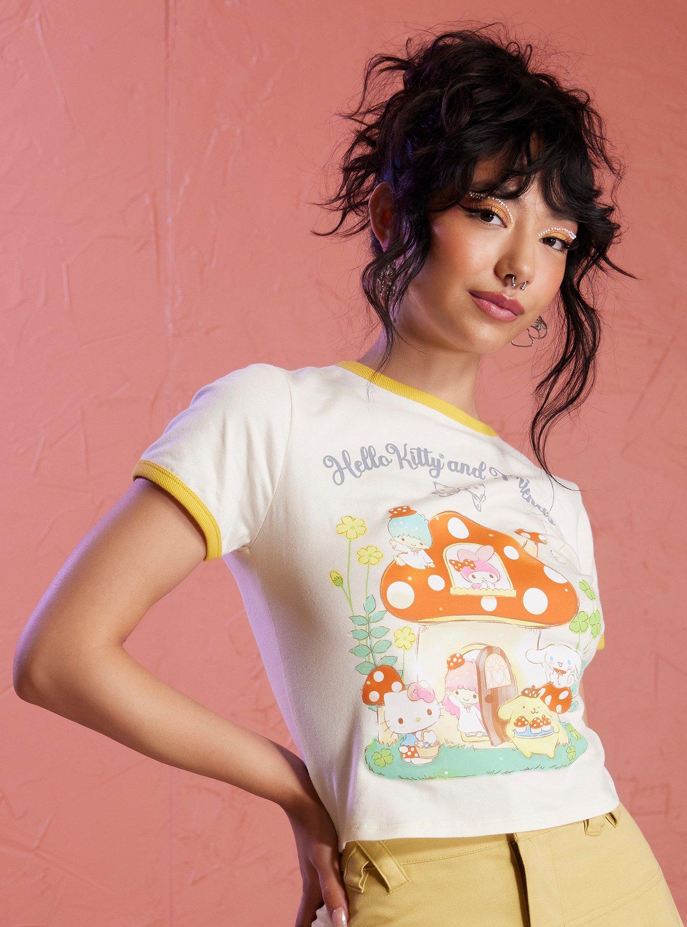 Hello Kitty And Friends Mushroom Girls Ringer Baby T-Shirt