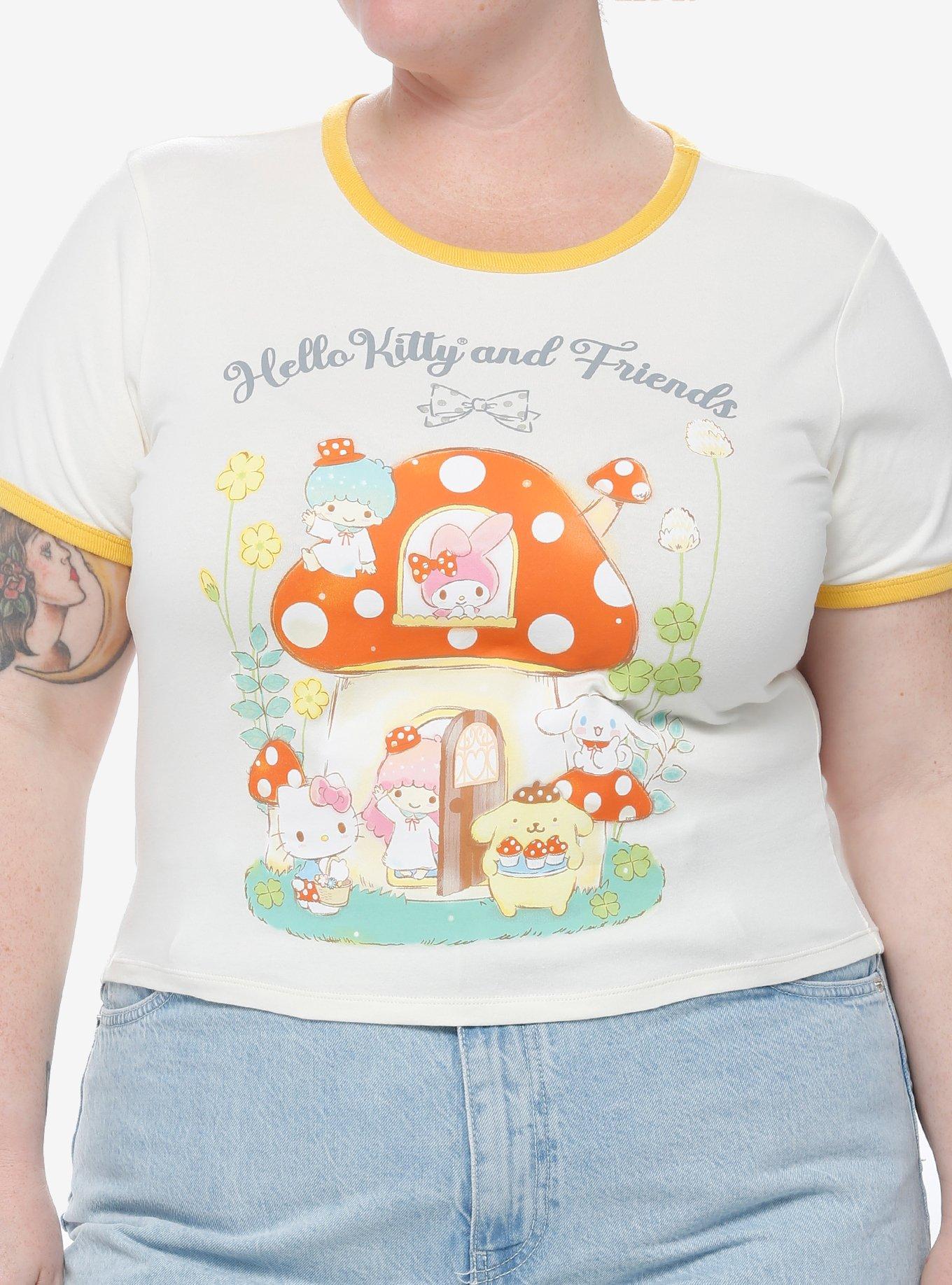Hello Kitty And Friends Mushroom Girls Ringer Baby T-Shirt Plus Size ...