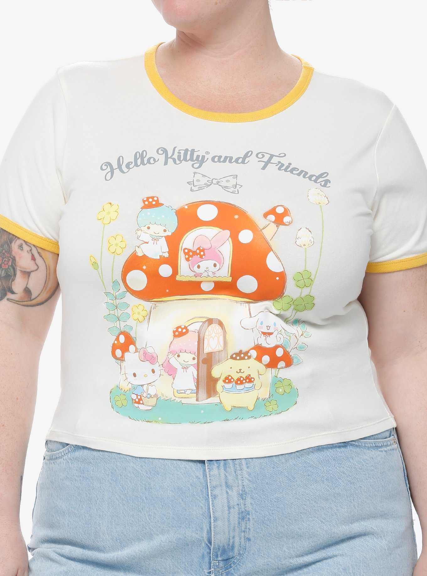 Hello Kitty And Friends Mushroom Girls Ringer Baby T-Shirt Plus