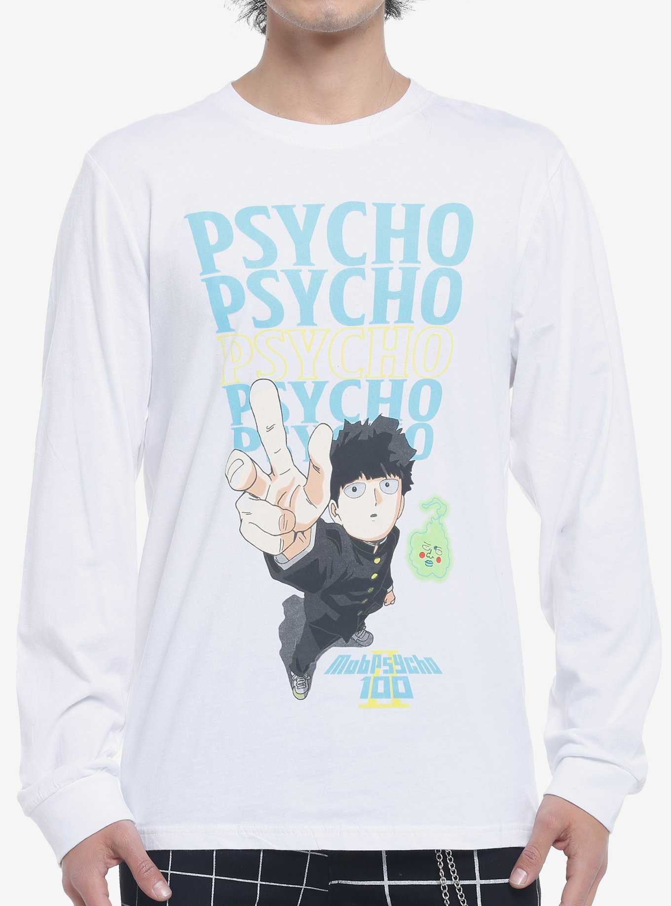 Mob Psycho Blue Font Long-Sleeve T-Shirt, , hi-res