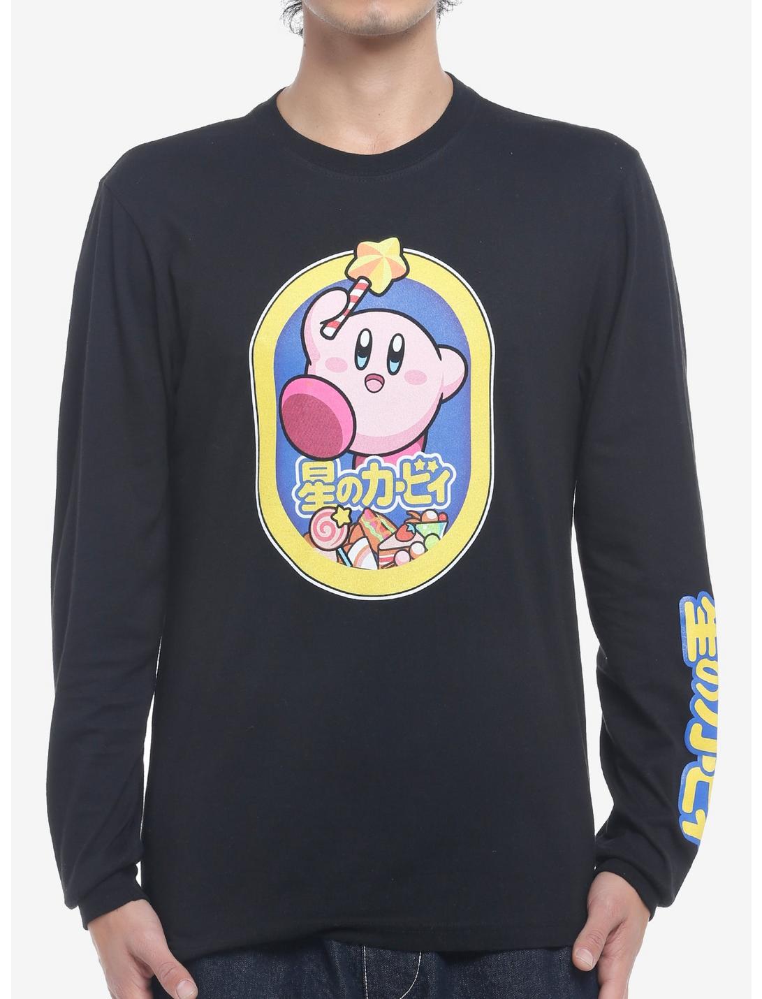 Kirby Japanese Text Long-Sleeve T-Shirt, BLACK, hi-res