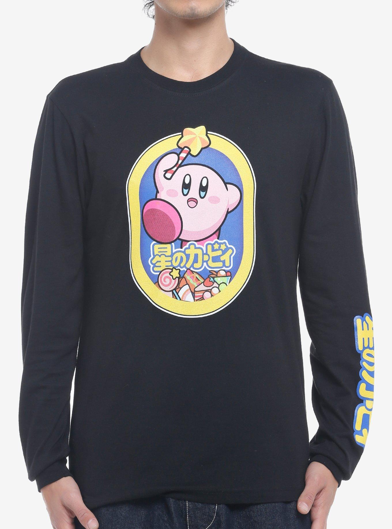 Kirby Japanese Text Long-Sleeve T-Shirt, BLACK, hi-res