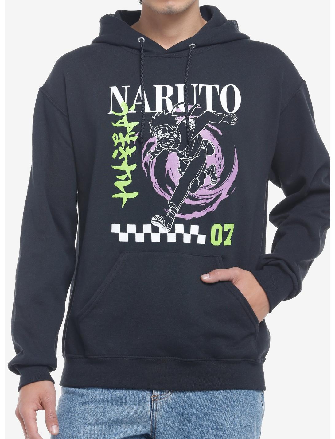 Naruto Shippuden Checkered Double-Sided Hoodie, BLACK, hi-res