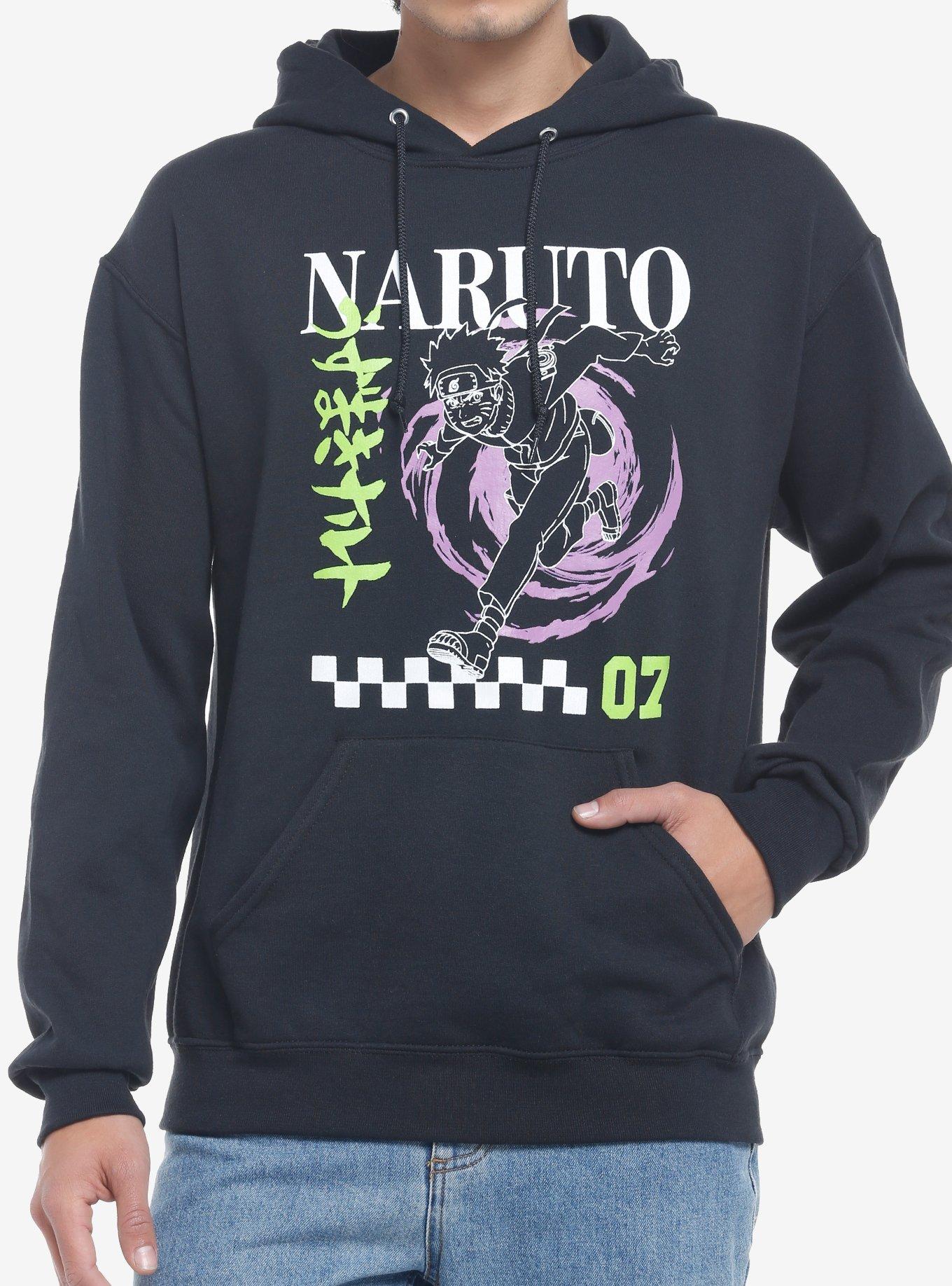 Naruto Shippuden Checkered Double-Sided Hoodie, BLACK, hi-res