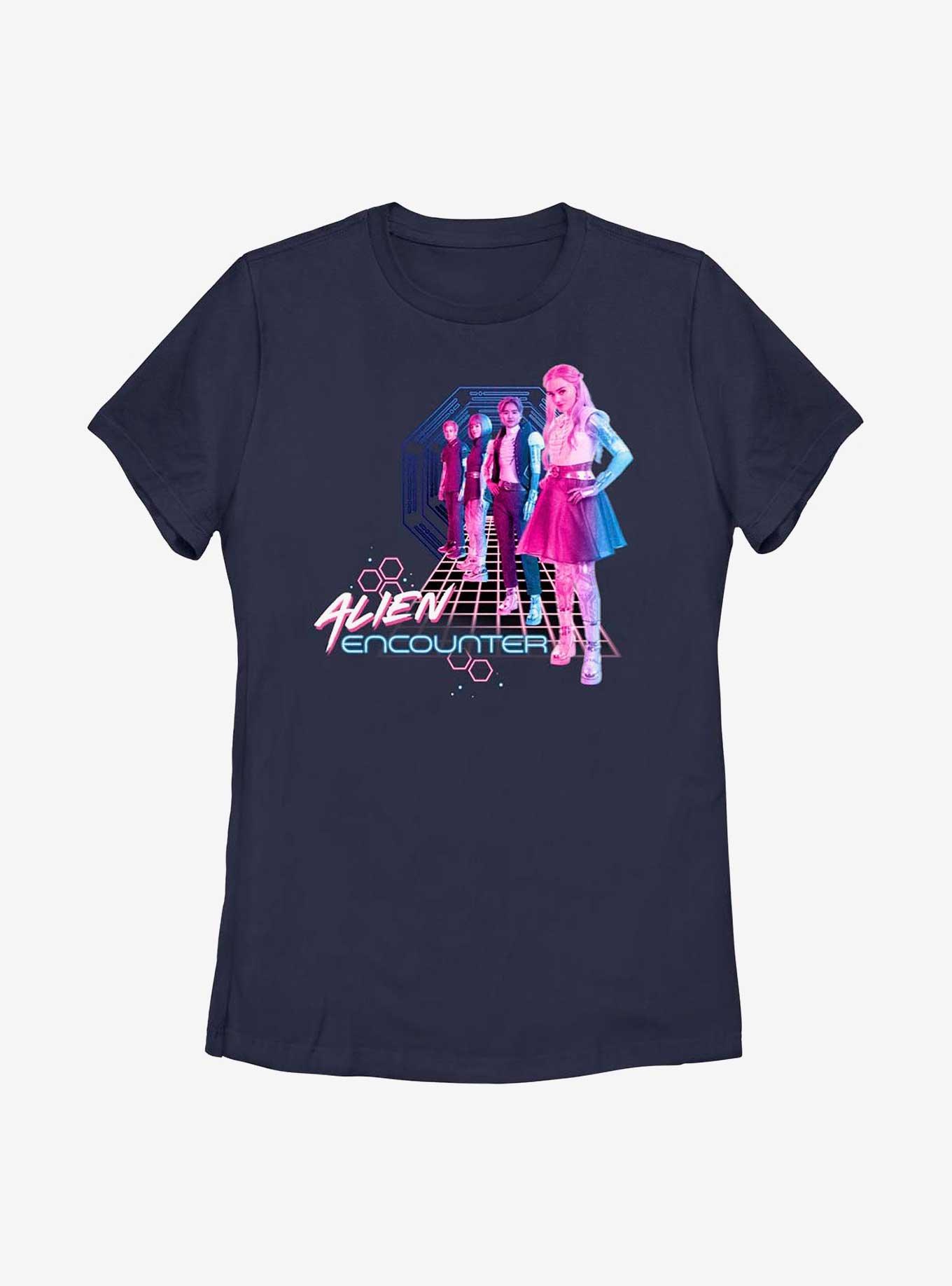 Disney Zombies 3 Alien Encounter Group Womens T-Shirt, NAVY, hi-res