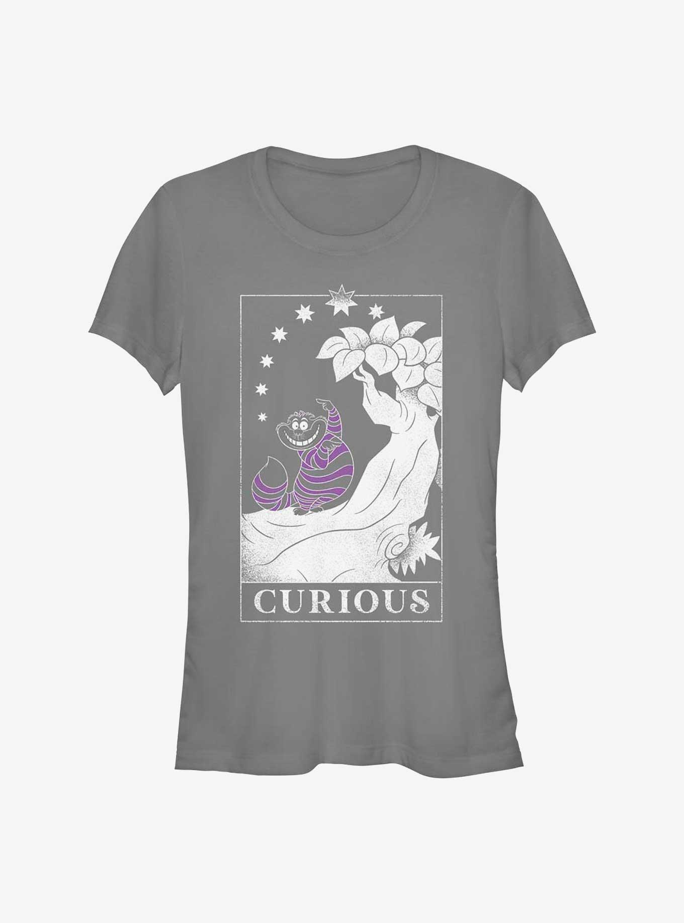 Disney Alice In Wonderland Curious Cosmic Cheshire Girls T-Shirt, CHARCOAL, hi-res