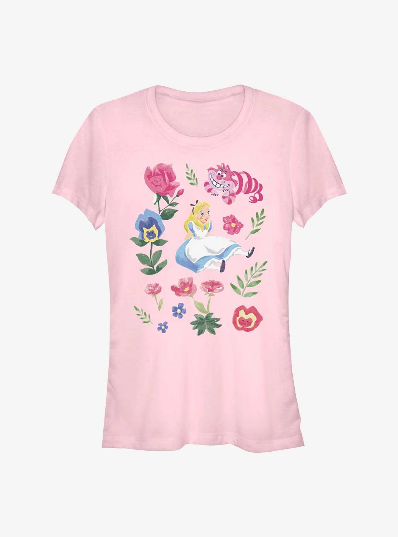 Disney Alice In Wonderland Friends Flowers Girls T-Shirt, LIGHT PINK, hi-res