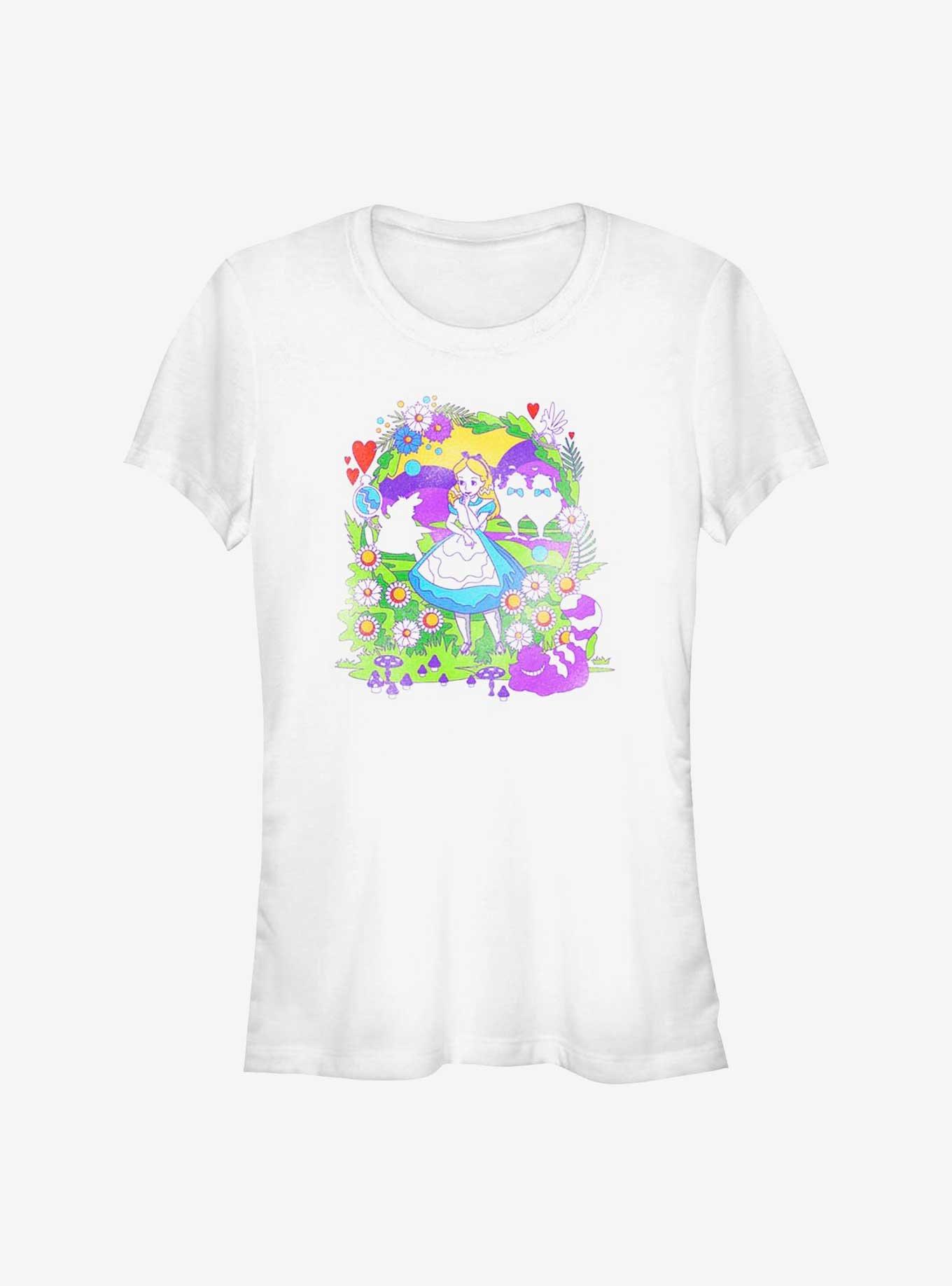 Disney Alice In Wonderland Psychedelic Scene Girls T-Shirt, WHITE, hi-res