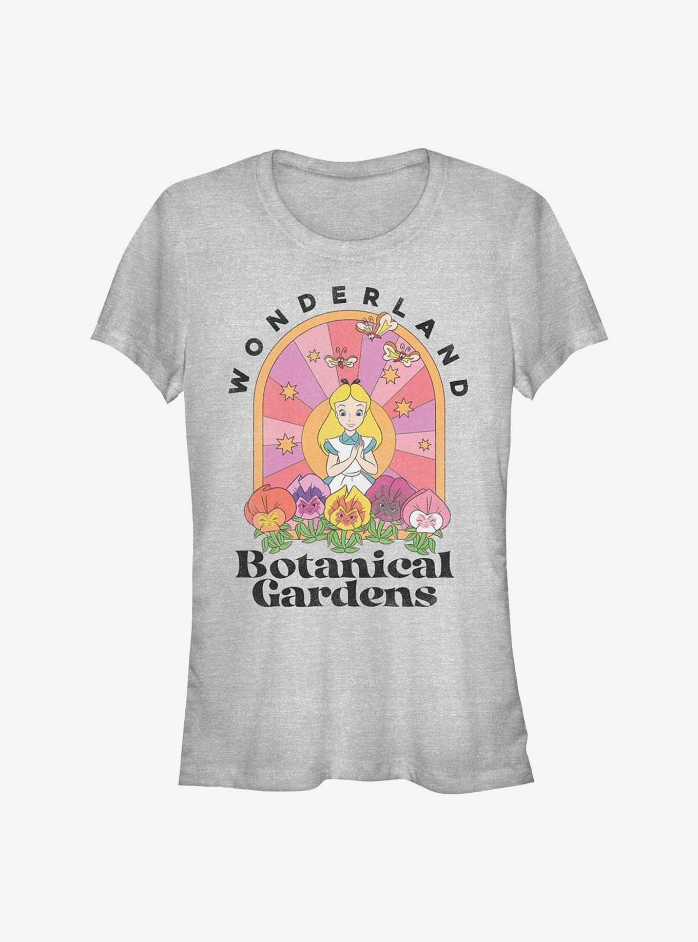 Disney Alice In Wonderland Retro Botanical Garden Girls T-Shirt, ATH HTR, hi-res
