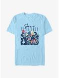 Disney Alice In Wonderland She's A Wildflower T-Shirt, LT BLUE, hi-res