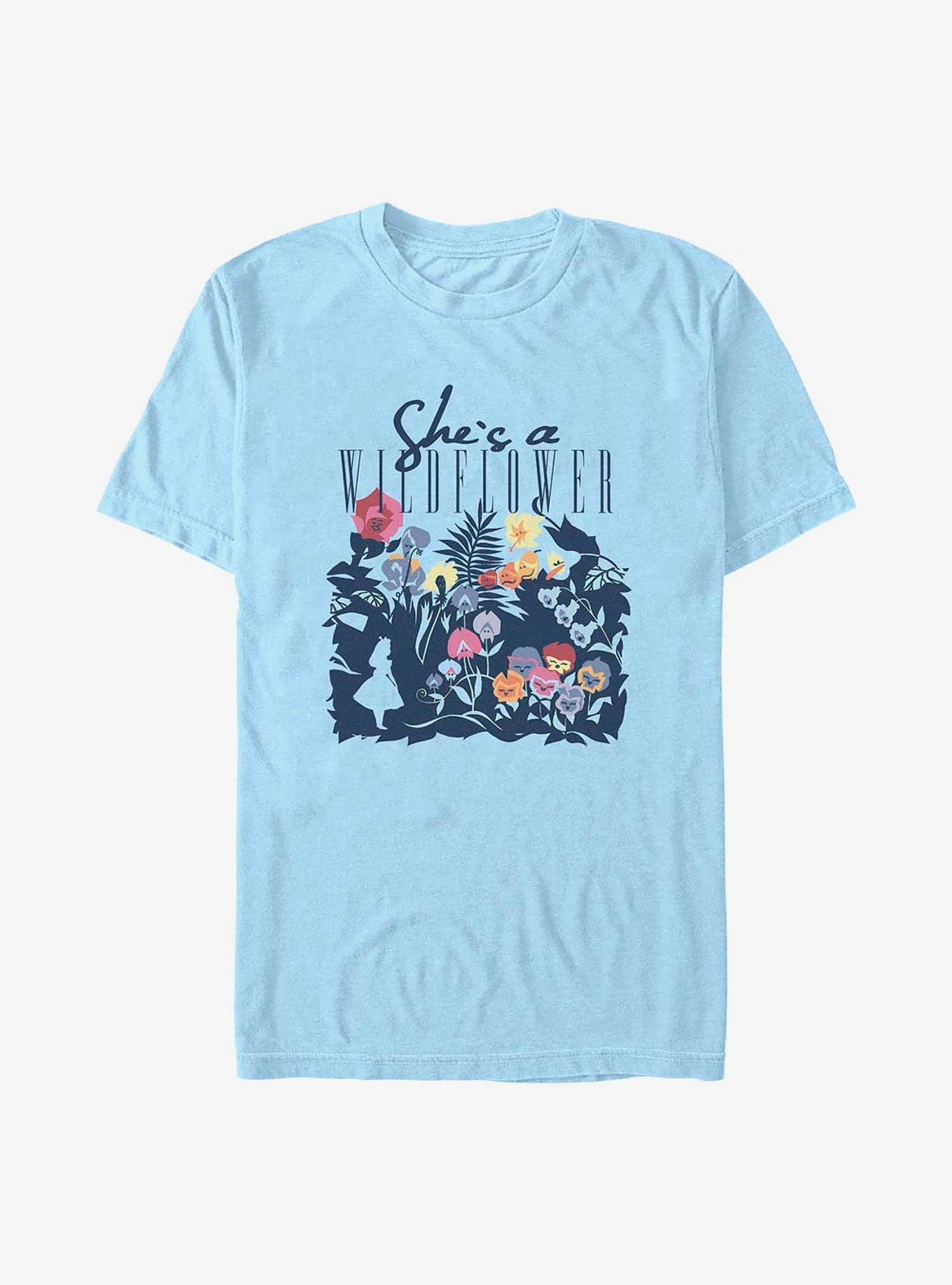 Disney Alice In Wonderland She's A Wildflower T-Shirt, LT BLUE, hi-res