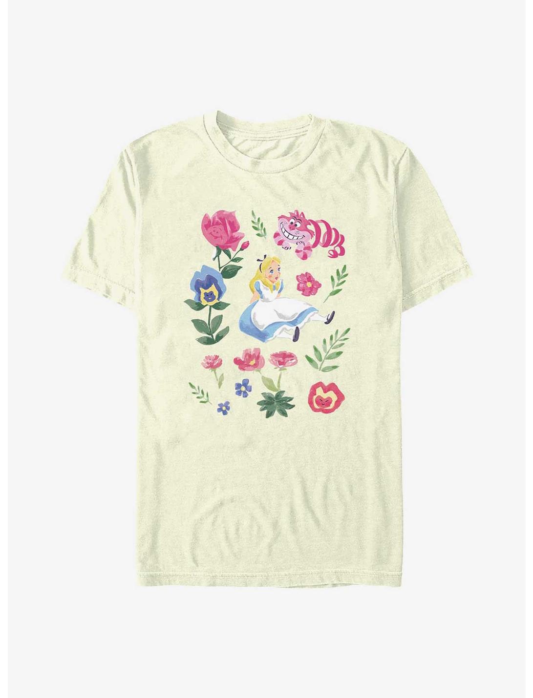 Disney Alice In Wonderland Friends Flowers T-Shirt, NATURAL, hi-res