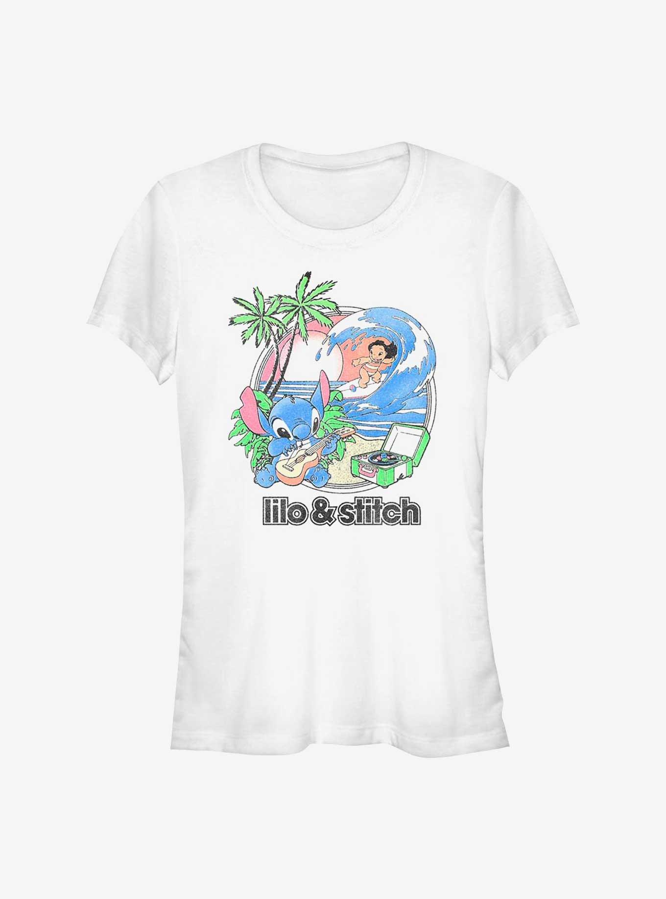 Disney Lilo & Stitch Beach Day Girls T-Shirt, WHITE, hi-res