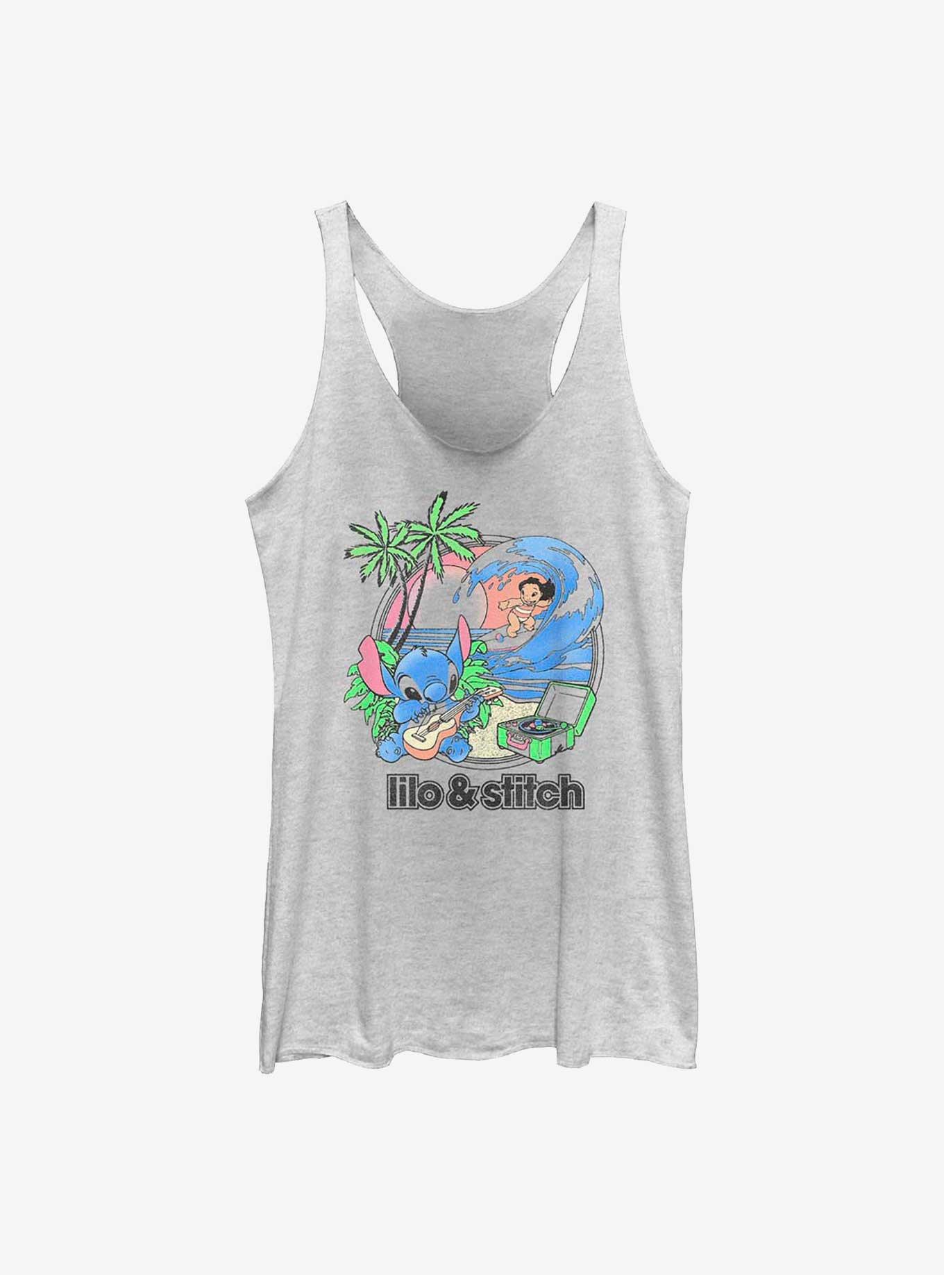 Disney Lilo & Stitch Beach Day Girls Tank, WHITE HTR, hi-res