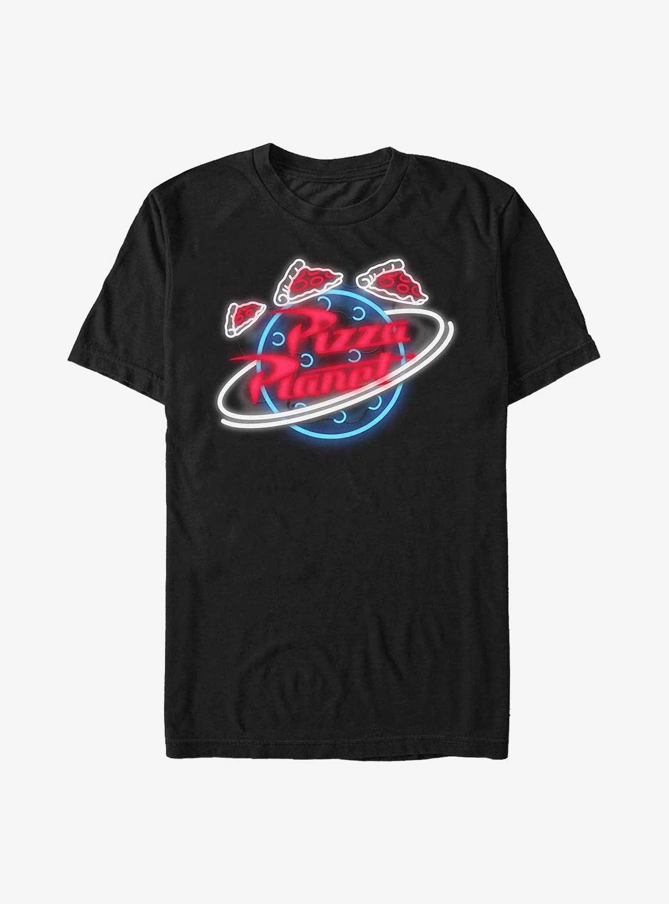 Disney Pixar Toy Story Pizza Planet Neon Sign T-Shirt, BLACK, hi-res